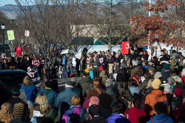The 2017 Martin Luther King Jr. Day gathering on the Ashland Plaza. Drew Fleming photo