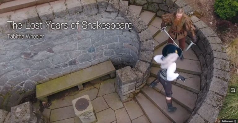 A screen grab from the trailer for the 19th annual SOU Student Film Festival shows a moment from the short film "The Lost Years of Shakespeare" by Tabitha Wheeler.