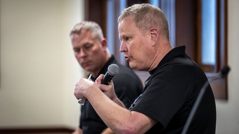 Tighe O’Meara, Ashland Police Chief, seen here earlier this year, said it can take up to a couple of years to ban repeat offenders from expulsion zones. Ashland.news photo by Bob Palermini
