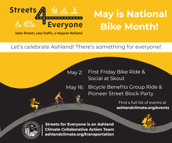 Ashland Climate Collaborative National Bike Month Ashland Oregon