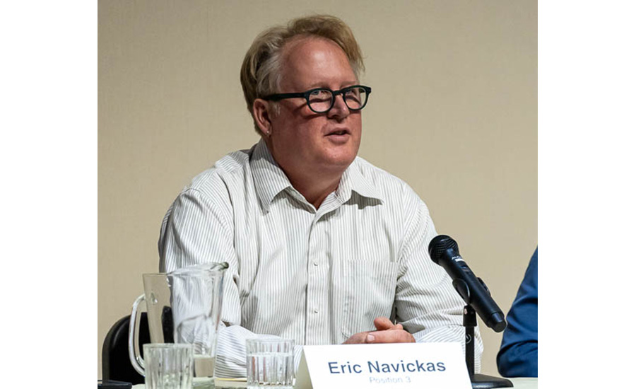 Eric Navickas, pictured at a council candidates forum last year, was arrested at council chambers by Police Chief Tighe O'Meara after getting in an altercation with the chief. Navickas said the chief accused him of making racist comments to the City Council. Ashland.news photo by Bob Palermini