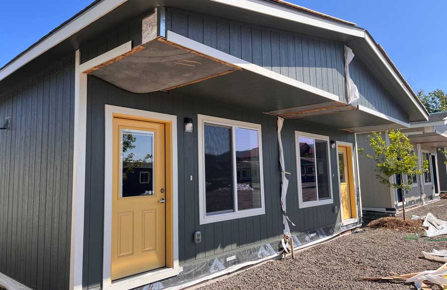 Two small modular units are joined together and will be available to rent for seniors by late summer or early fall. Photo courtesy of Age+