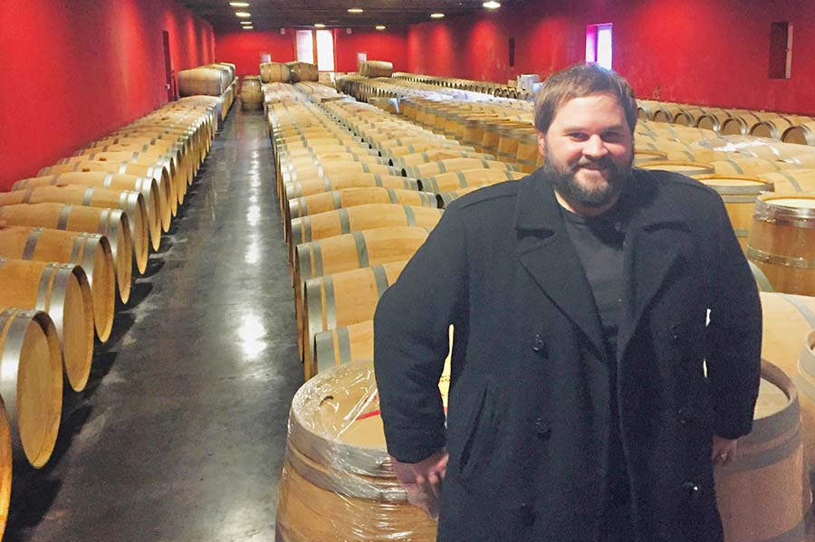 Drew Gibbs, pictured above on a 2020 Bordeaux region wine trip, is co-owner and wine sommelier at Alchemy Restaurant and Bar, winner of a 2025 Wine Spectator restaurant award. Alchemy photo