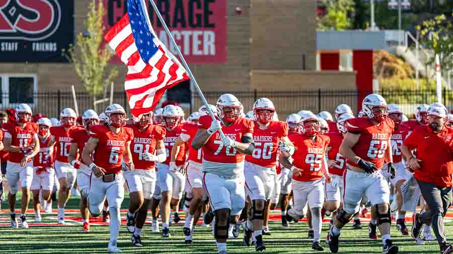 Southern Oregon University opened its football season Thursday with a 59-0 win vs. Simpson University of Redding, California. Ashland.news photo by Bob Palermini