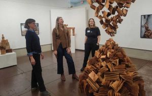 Kristy Kún, Emily Santiago and Kristen O'Neil with "Race Against Time." Art Van Kraft photo for Ashland.news