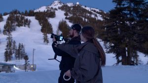 Nathanael Lathrop, cinematographer and Tabitha Wheeler, filmmaker, on location during the making of "Mt. Ashland: More Than a Mountain." Courtesy photo
