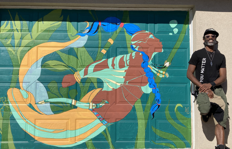 Artist Micah BlackLight will have a new display available for viewing at the November First Friday event in Ashland. (Photo by Peter Finkle)