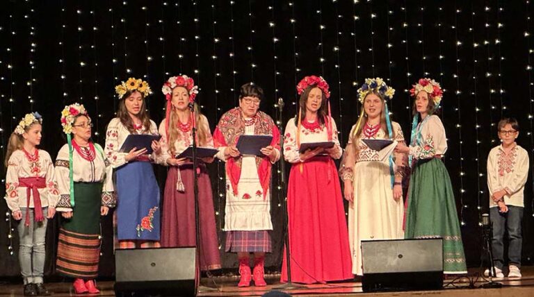 During a 2024 holiday benefit concert, Kalinonka sings before a full house. Photo courtesy Betsy Bishop ASAP event coordinator