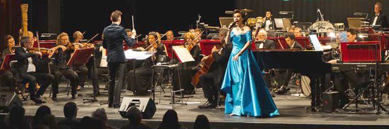 Joan Ellison performs with the Niall Kinsella Orchestra at the National Opera House in Wexford, Ireland, in July. She will perform with the Rogue Valley Symphony Dec. 19-21 for "A Judy Garland Christmas at Oregon Shakespeare Festival's Angus Bowmer Theatre. Courtesy photo