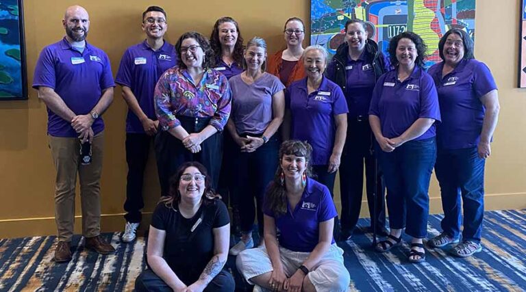 A Fair Housing Council of Oregon staff photo, including Education and Outreach Assistant Director for Southern Oregon Jamie Gatewood (top row, second from right). Fair Housing Council of Oregon photo by Jaimie Gatewood
