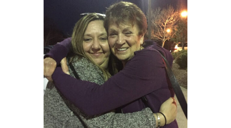 Jackie Clay, right, with the daughter of a close friend.