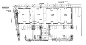 A rendering of planned landscaping work on Ashland Street that includes tree and shrub plantings. Screenshot