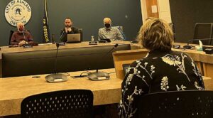 Members of the Ashland Parks & Recreation Commission listen to the latest update Wednesday, Jan. 7, during a study session. Damian Mann photo for Ashland.news